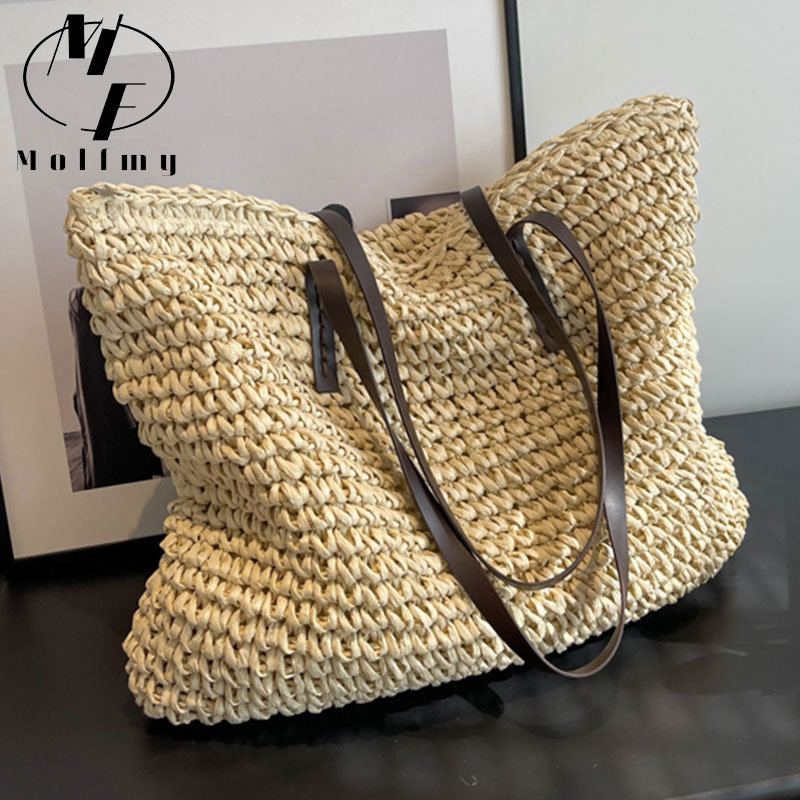 Luxury Bags Collection - Borse tote in paglia intrecciata, casual,