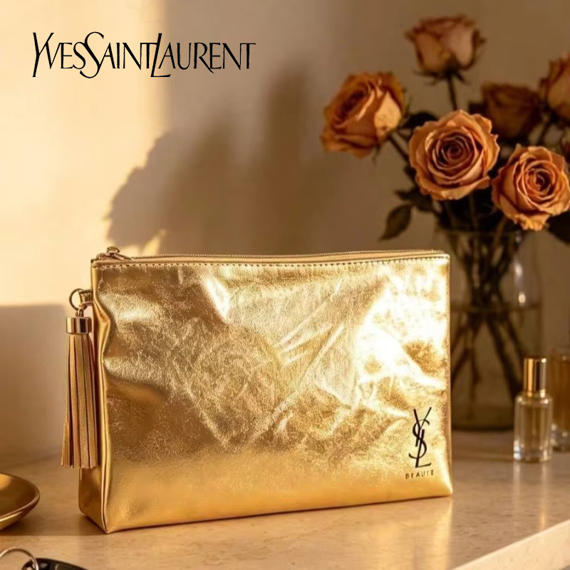 Luxury High Quality Bags - Borsa Cosmetica Dorata YSL, Pochette Multifunzionale