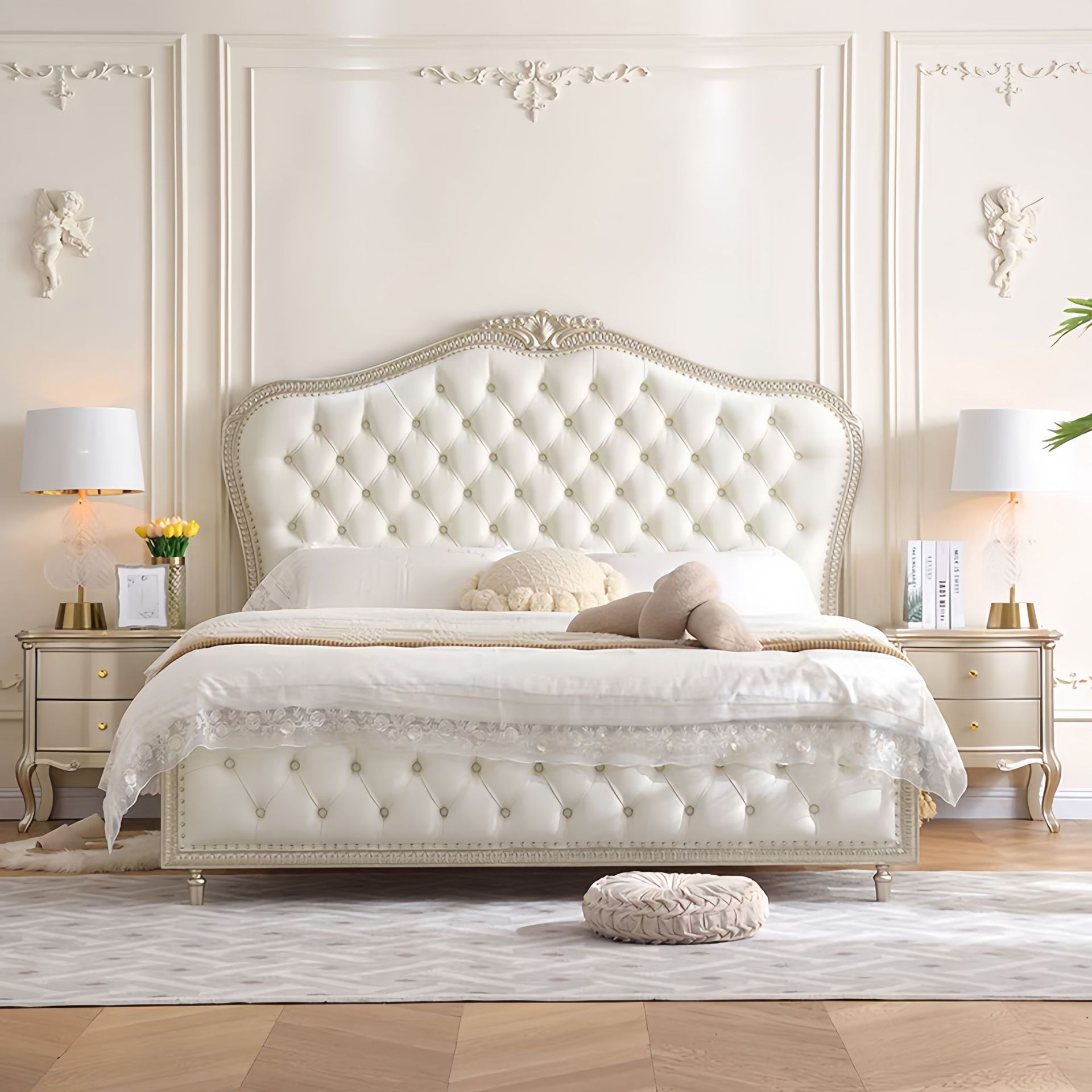 Luxury Bags Direct - Letto matrimoniale in legno massello di
