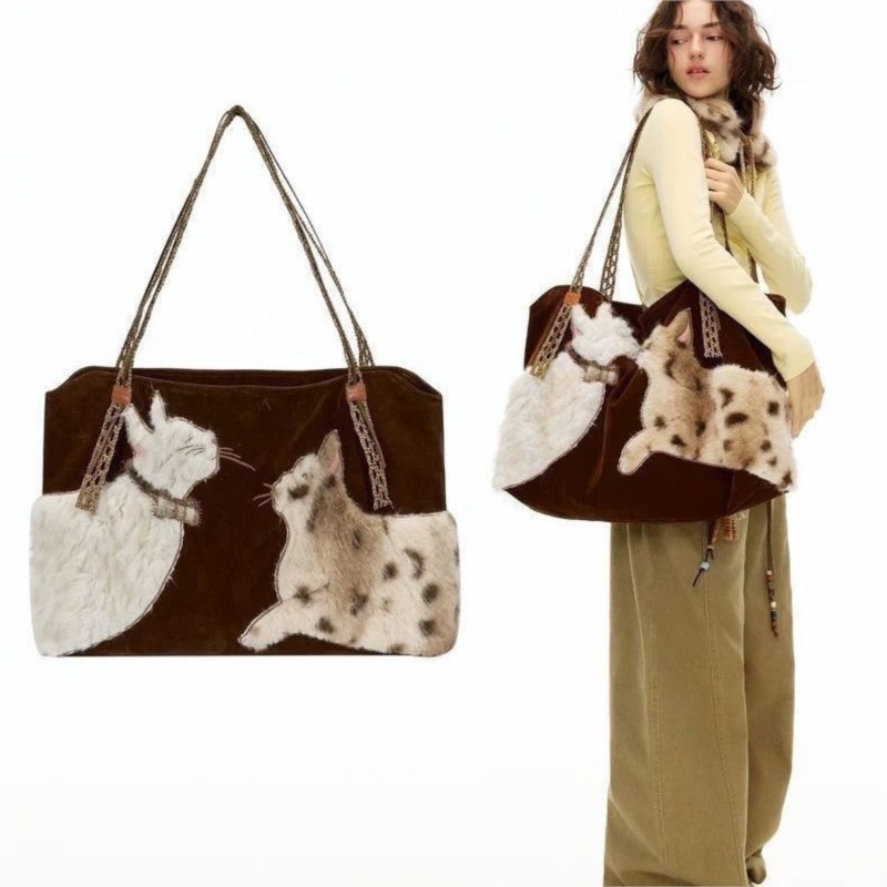 Half Moon Bag Suede - Borsa tote retrò dolce e carina