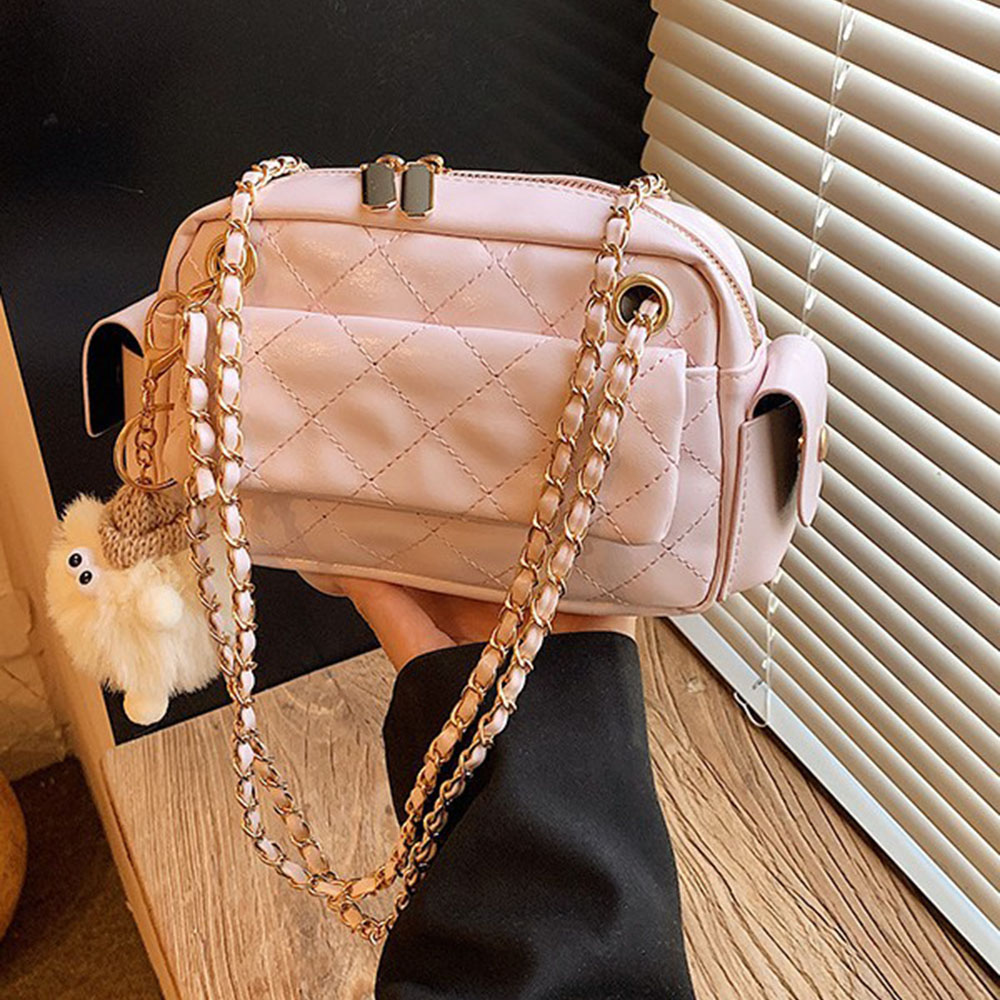 Chain Crossbody Quilted - Borsa a Tracolla con Motivo Trapuntato
