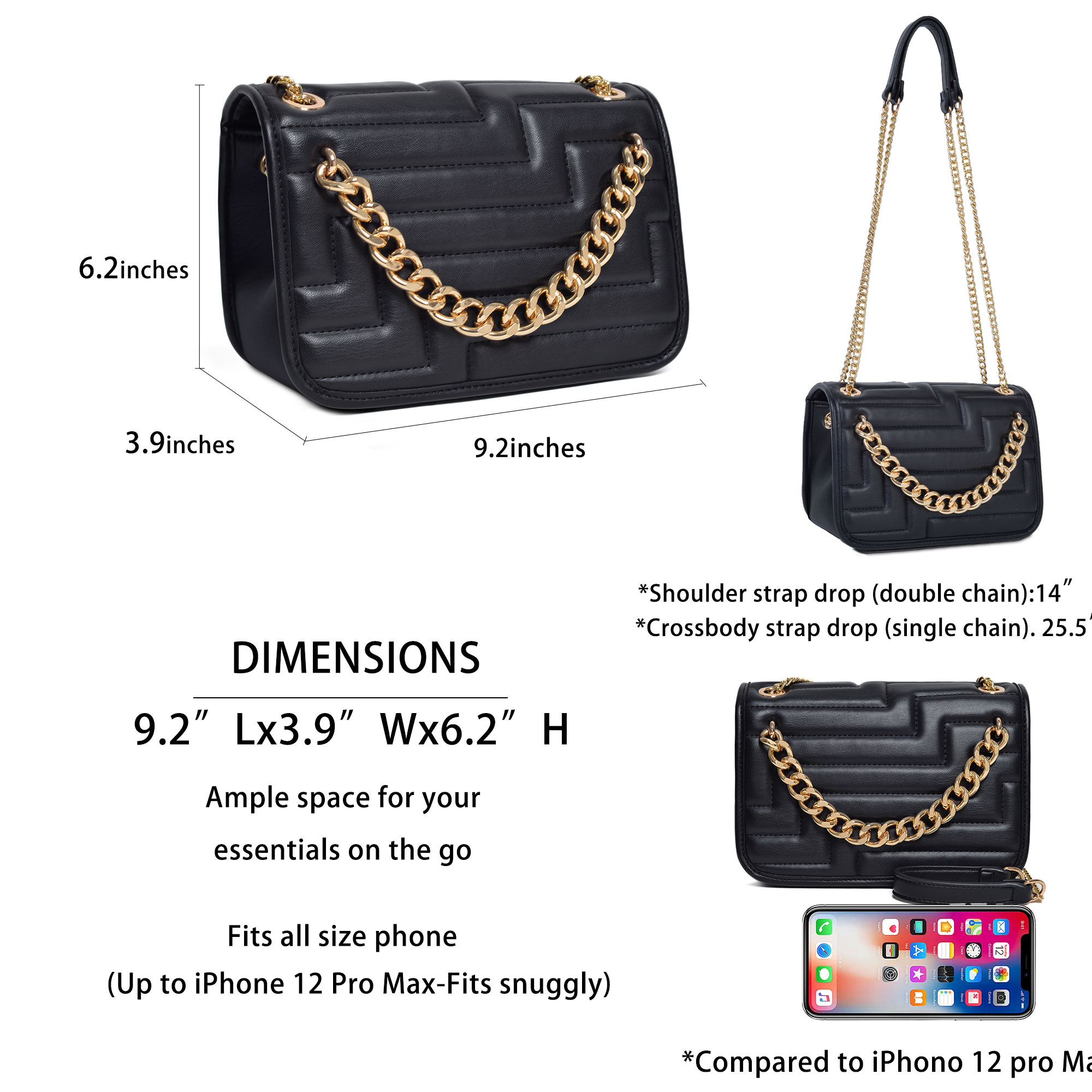 Borsa a Tracolla Sottobraccio  - Chain Crossbody Quilted recensione e prezzo