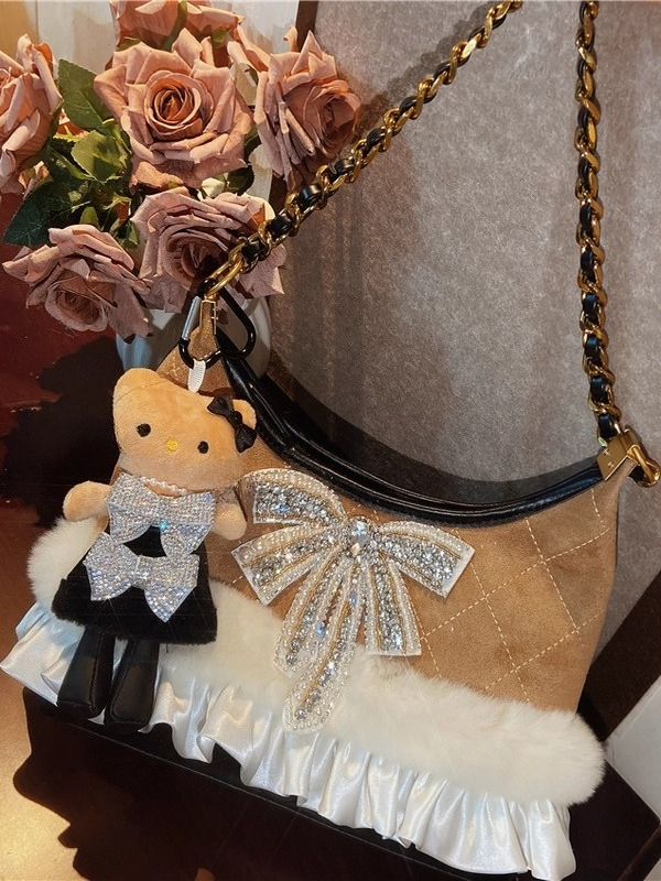 Borsa da ascella con strass pe - Half Moon Bag Suede recensione e prezzo